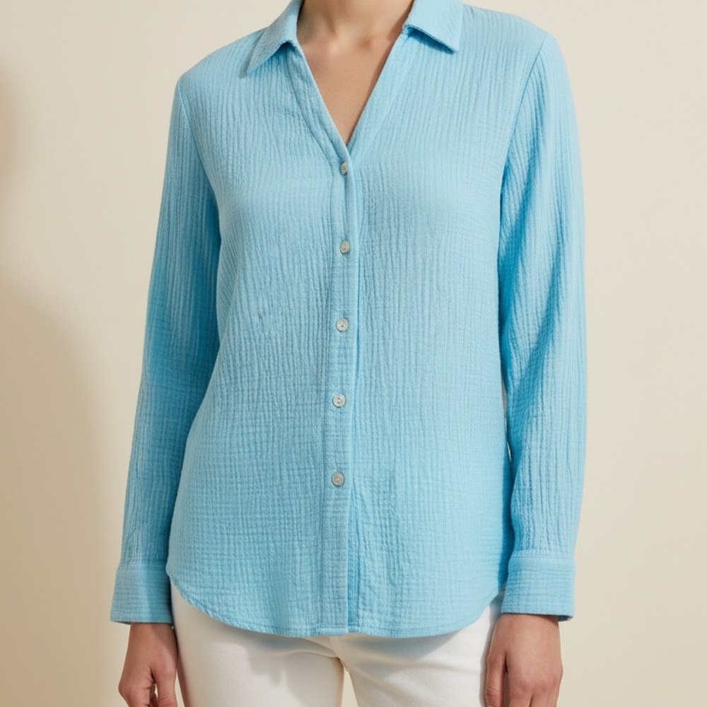 Soft Surroundings Blue Tunic Top